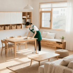 大田小家的保洁师正在做日常保洁