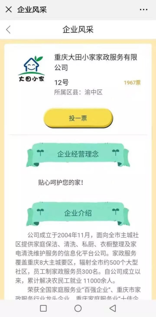 重庆十佳服务企业投票