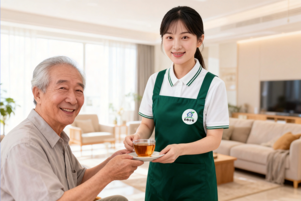 递茶水的大田小家保洁师